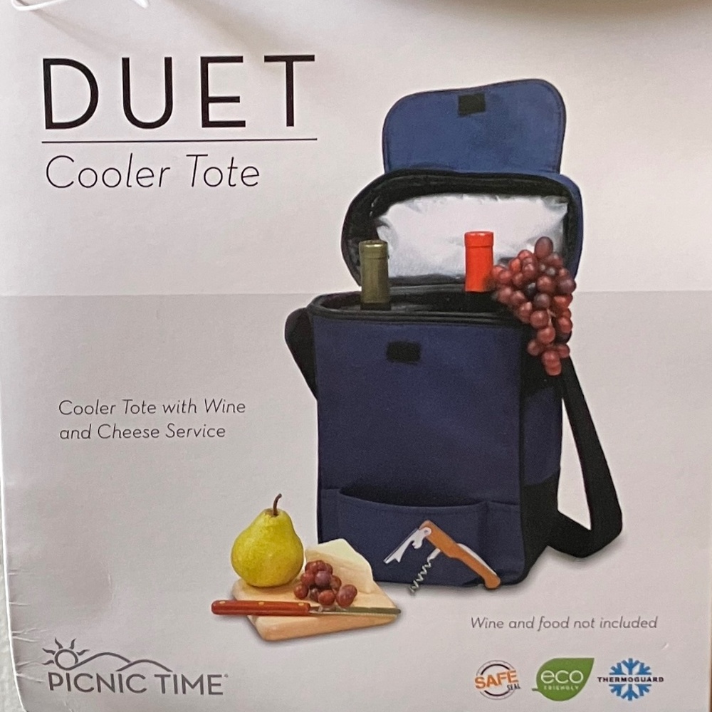 Insulated Wine Tote Cooler + Cheese Board & Tools Set - Picture 11 of 12